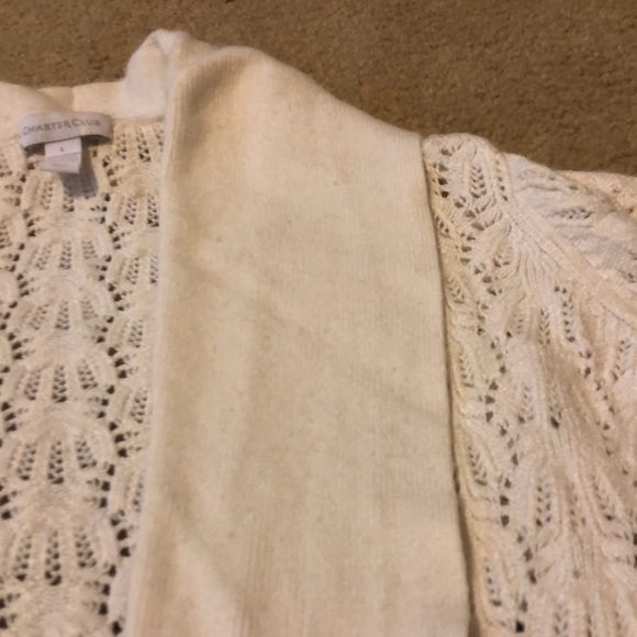 Charter Club Open Knit Angora Cardigan - Picture 3 of 3